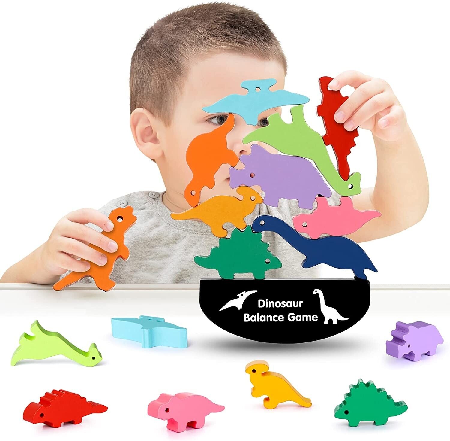 Wooden Dinosaur STEM Building Blocks