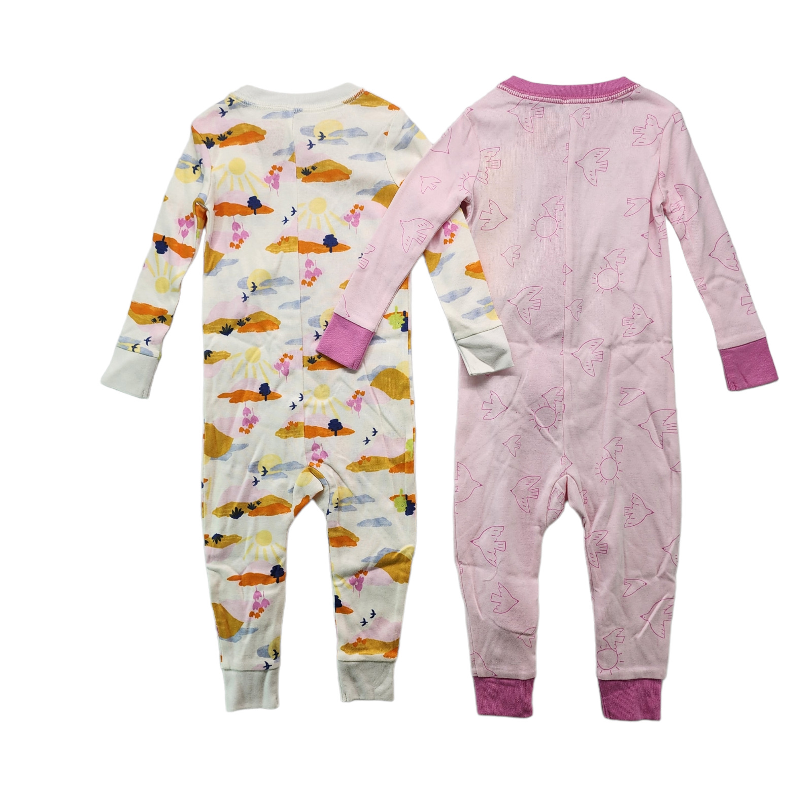 Pink Floral Baby Footless Pajamas - 2 Pack