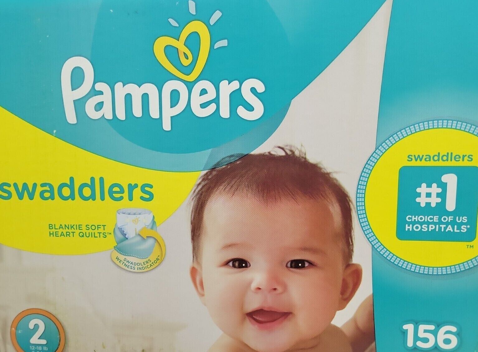 156 Count Pampers Swaddlers Size 2 Diapers