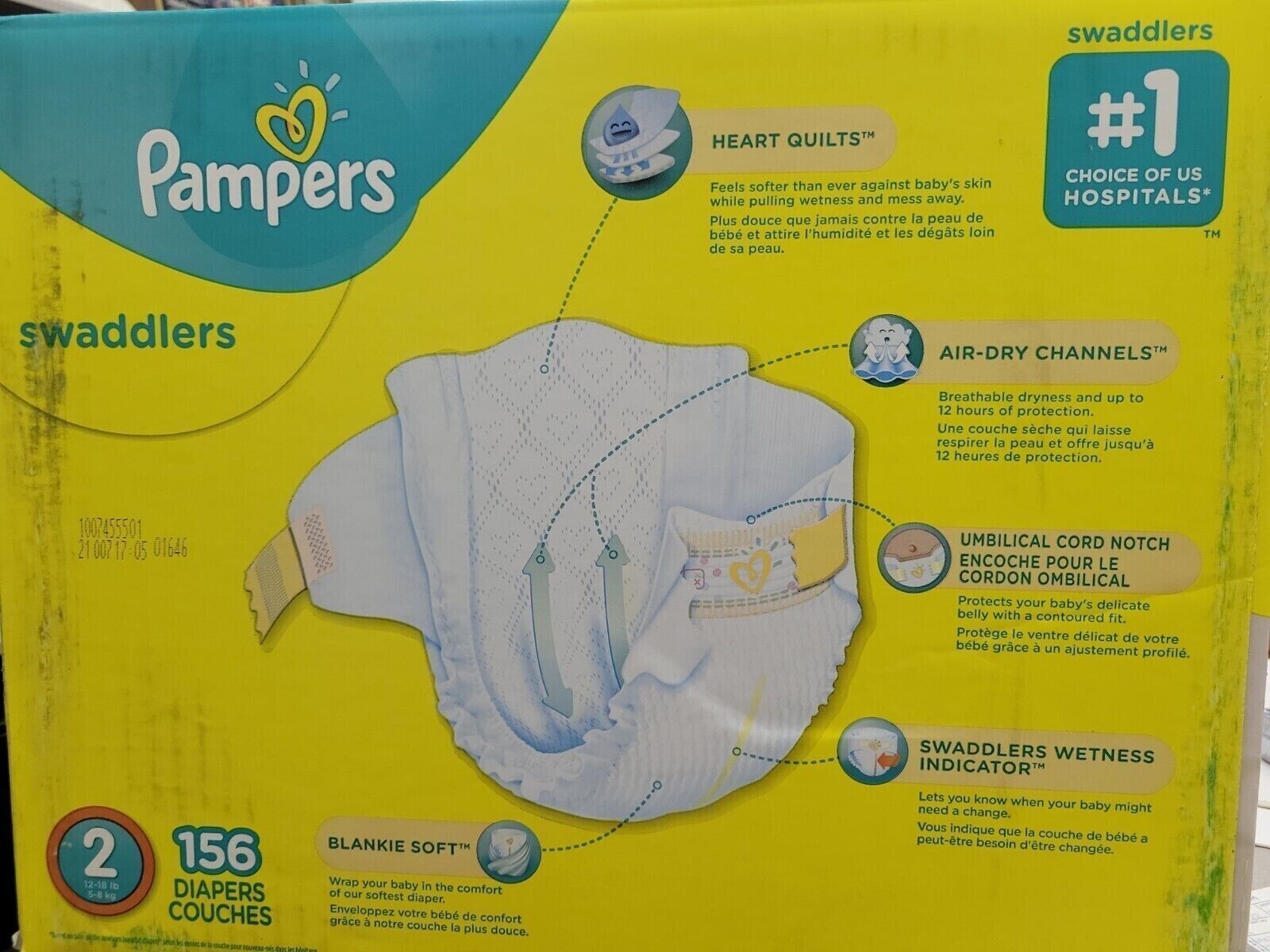 156 Count Pampers Swaddlers Size 2 Diapers
