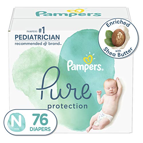 Pampers Pure Protection Newborn Diapers, 76 Count