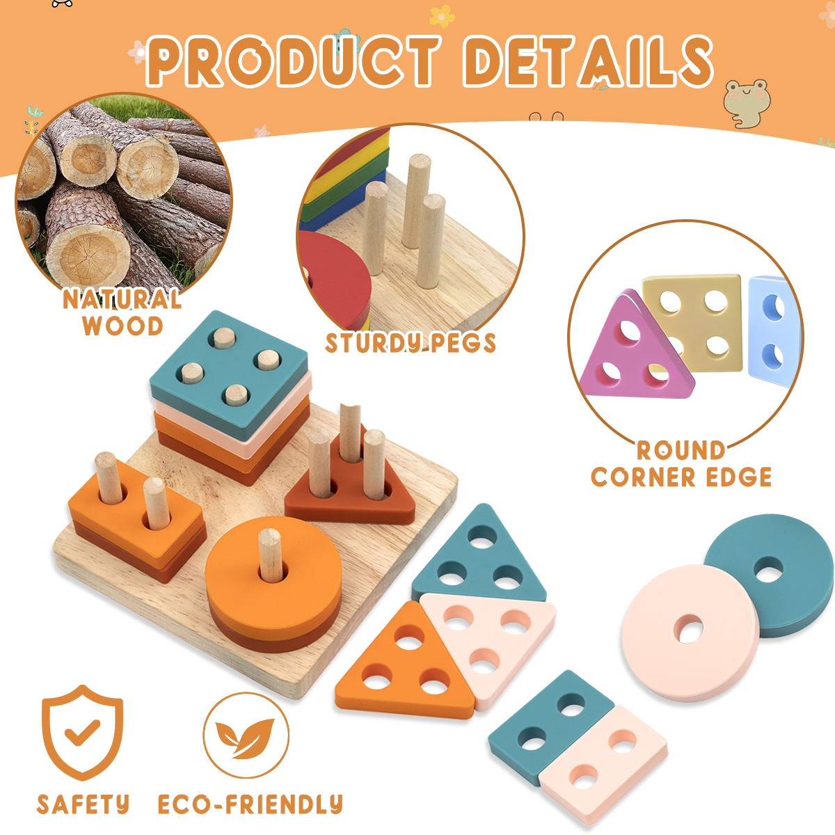 Soft Silicone Building Blocks for Babies