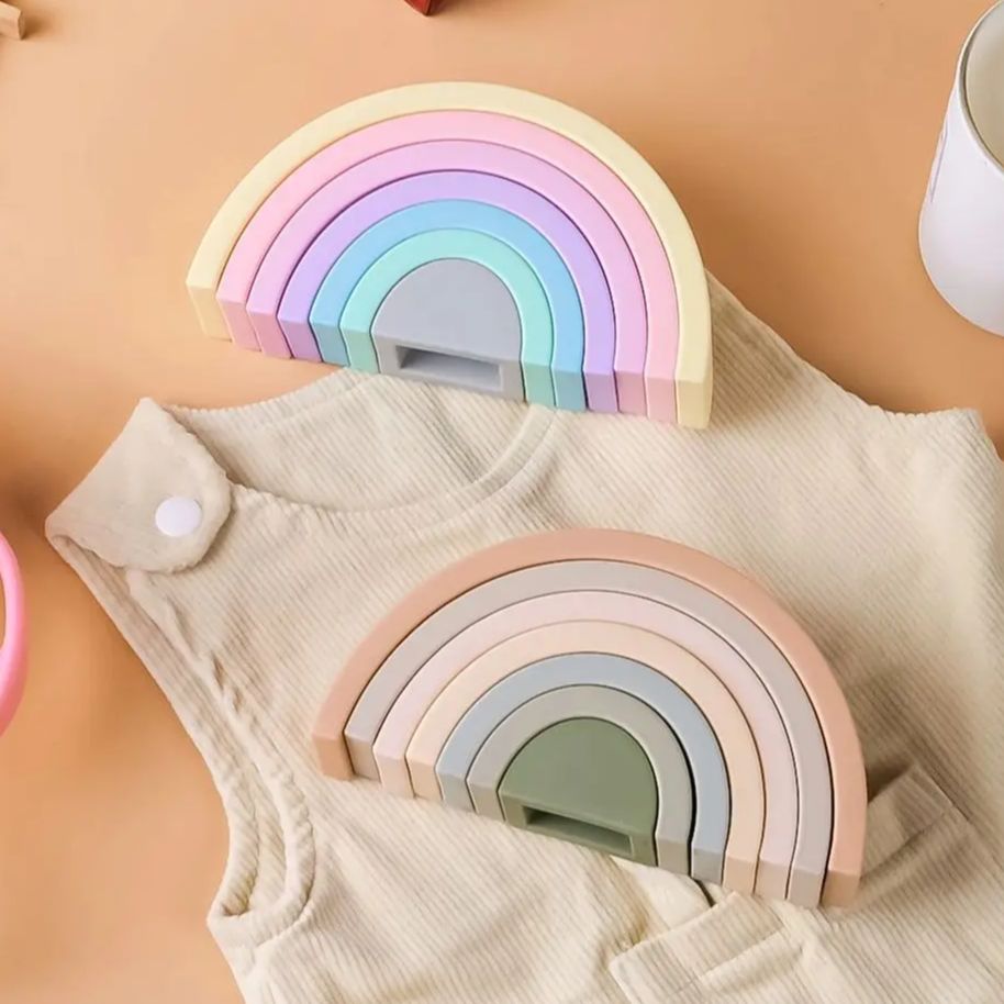 Soft Silicone Building Blocks for Babies