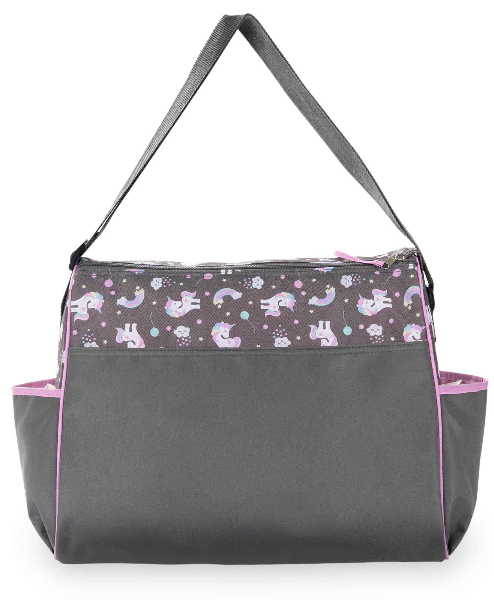 Happy Unicorn Gray Diaper Bag Duffle