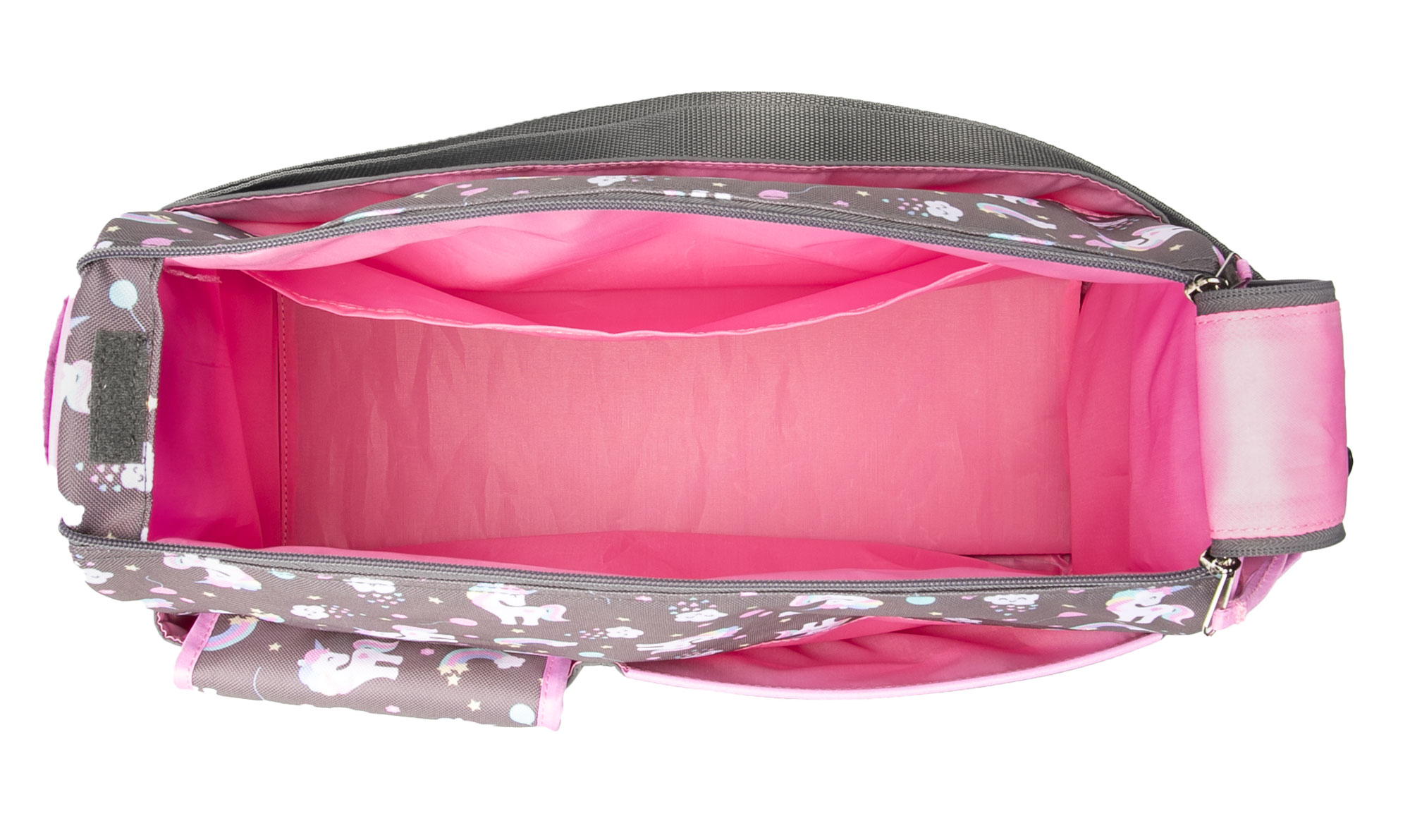 Happy Unicorn Gray Diaper Bag Duffle