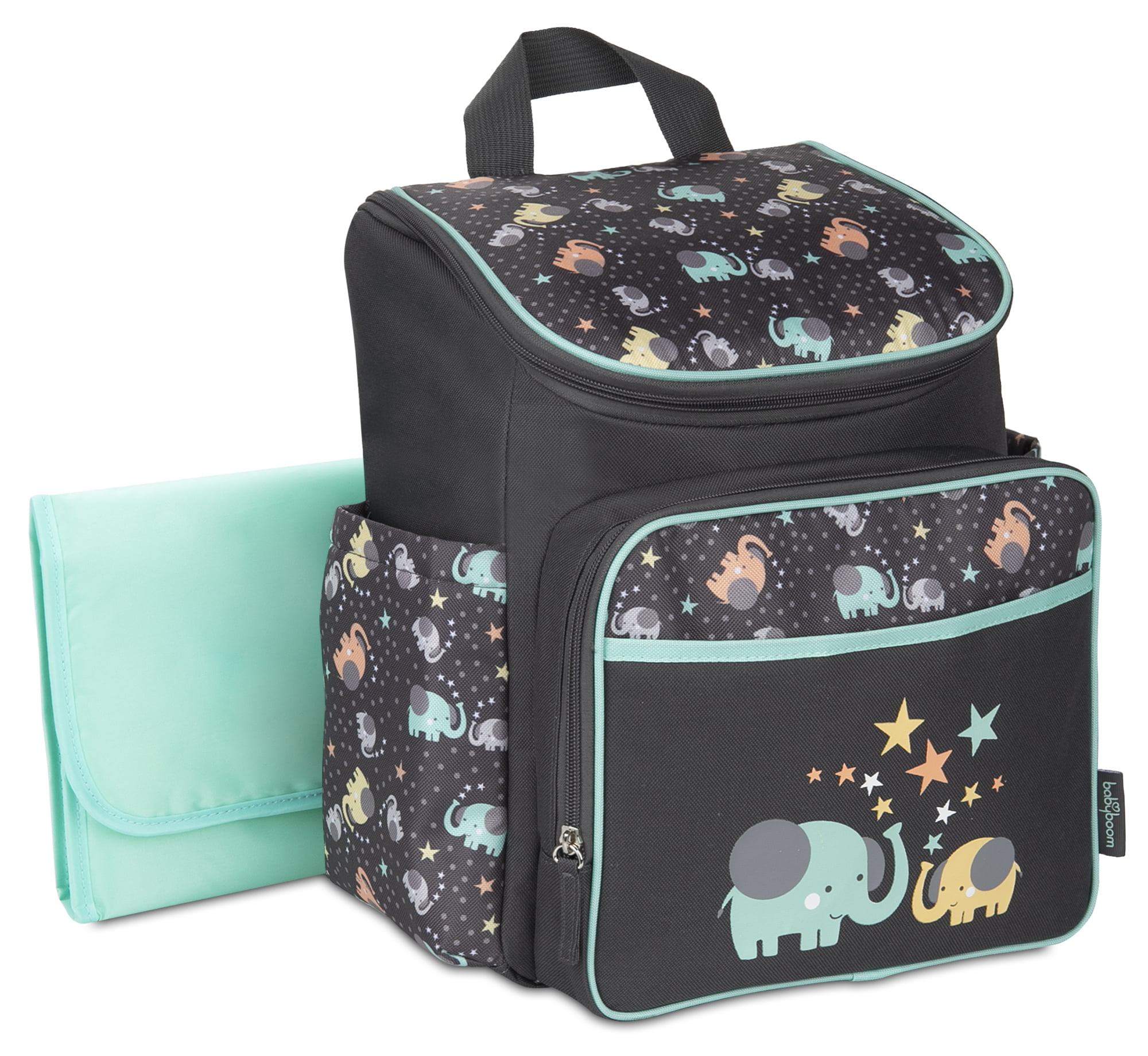 Gray Backpack Diaper Bag with Changing Pad