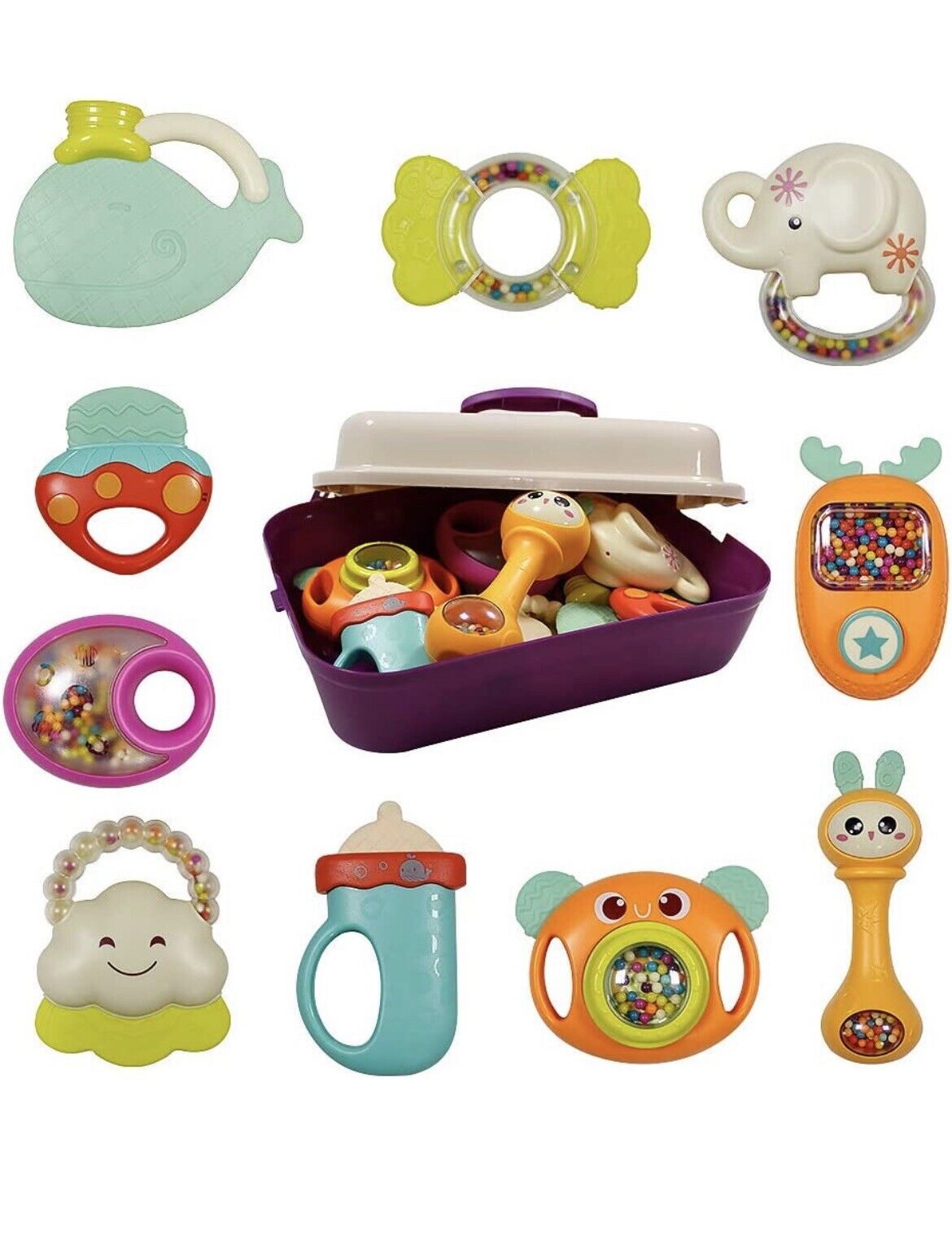 10-Piece Baby Rattles & Teethers Set
