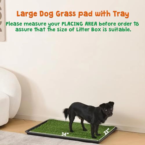 Large Dog Grass Pad with Tray, Artificial Turf