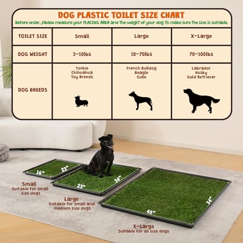 Large Dog Grass Pad with Tray, Artificial Turf