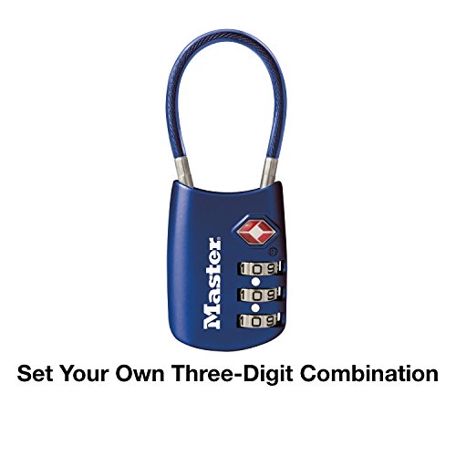 Blue TSA-Approved Cable Padlock by Master Lock