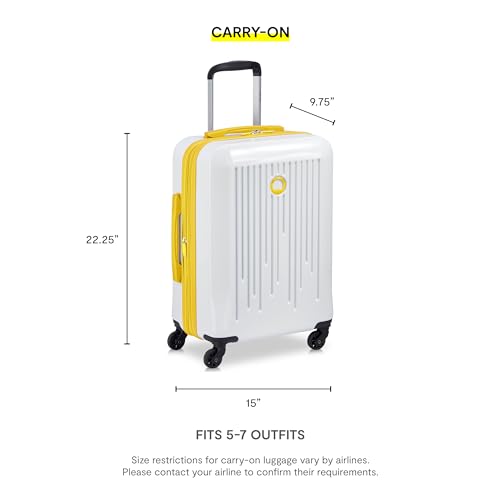 DELSEY Paris Christine White & Yellow Carry-On Spinner