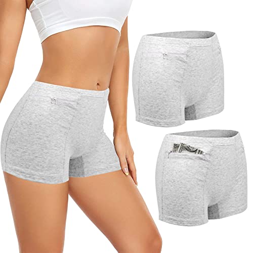 ANLINKSHINE Women's Travel Boxers with Secret Pockets