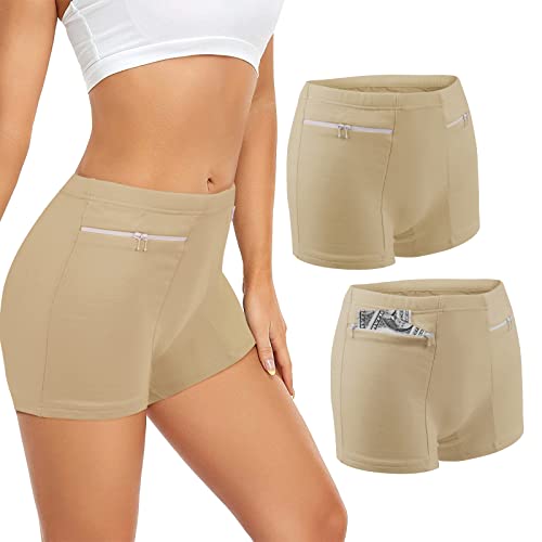 ANLINKSHINE Women's Travel Underwear with Secret Pockets - Nude