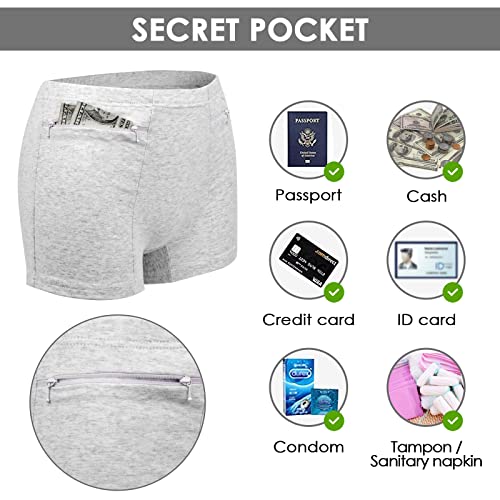 ANLINKSHINE Women's Travel Boxers with Secret Pockets
