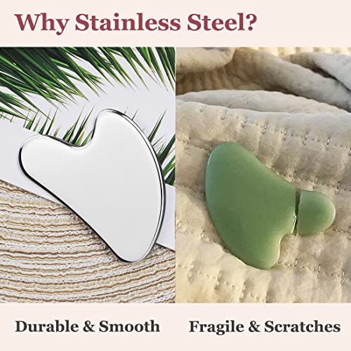 Stainless Steel Gua Sha and Face Roller Set