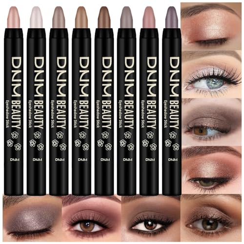 8Pcs Cream Eye Shadow Sticks Set- Waterproof Matte