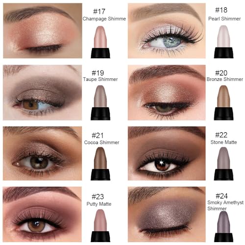 8Pcs Cream Eye Shadow Sticks Set- Waterproof Matte