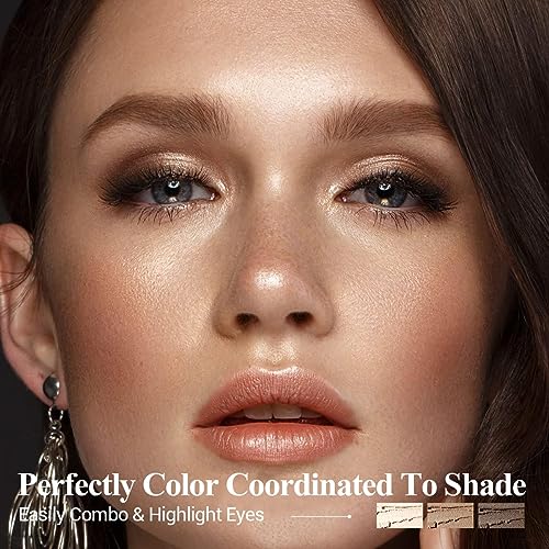 LUXAZA 6 PCS Neutral Metallic Eyeshadow Stick Pencil