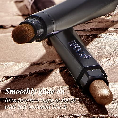 LUXAZA 6 PCS Neutral Metallic Eyeshadow Stick Pencil