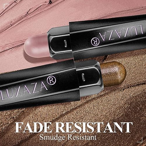 LUXAZA 6 PCS Neutral Metallic Eyeshadow Stick Pencil