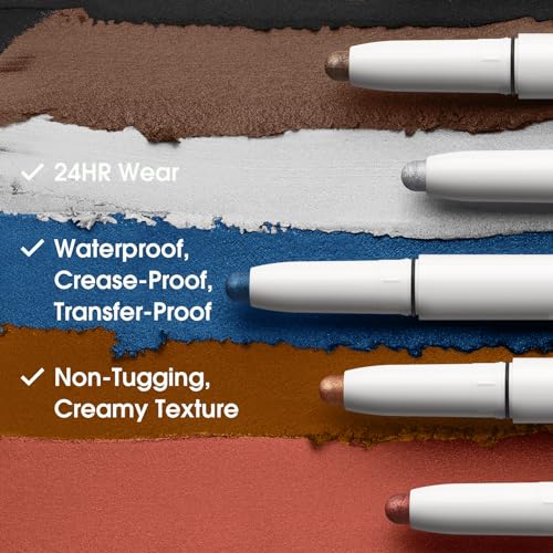 GLAMEER 8 Colors Glitter Eyeshadow Stick Set, Waterproof