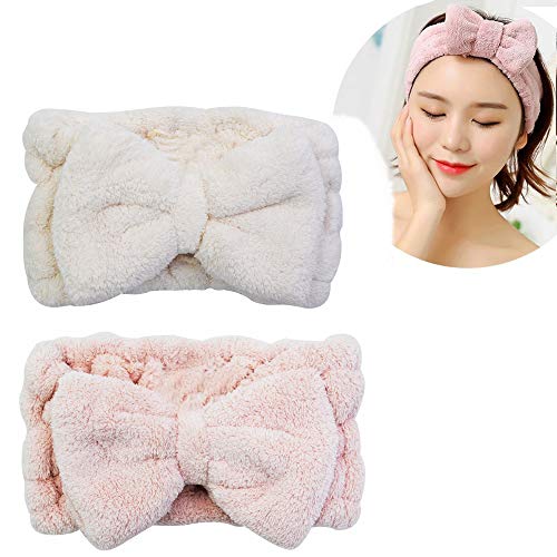 Chloven Microfiber Bowtie Headbands for Facial Makeup and Spa