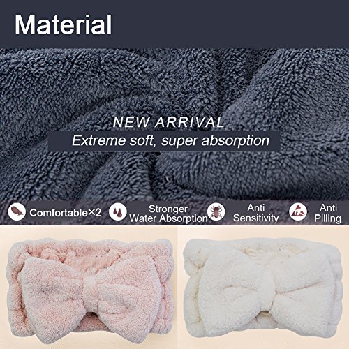 Chloven Microfiber Bowtie Headbands for Facial Makeup and Spa