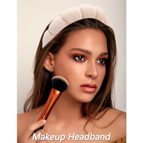 Brown Sponge Hair Band Bow Tie Spa Headband - Set of 6