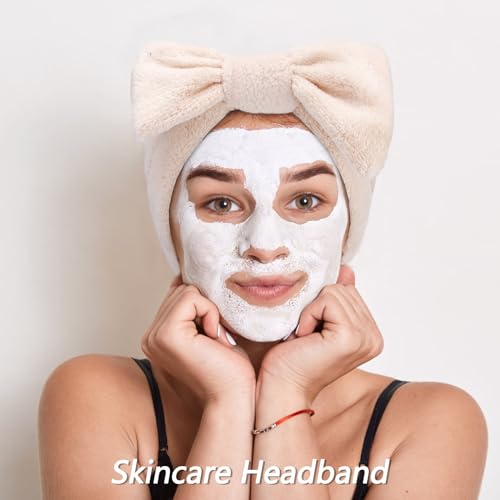 Brown Sponge Hair Band Bow Tie Spa Headband - Set of 6