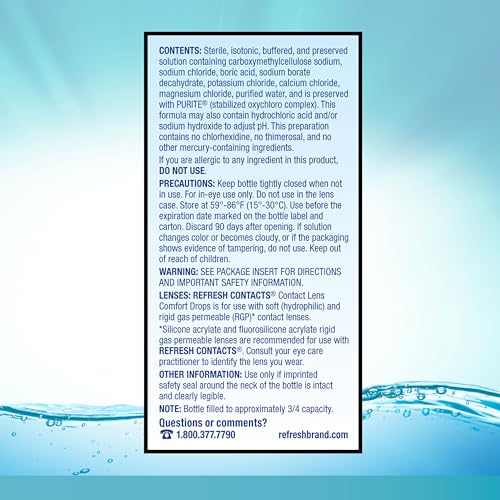 Blue Eye Drops for Contact Lens Comfort, 0.4oz