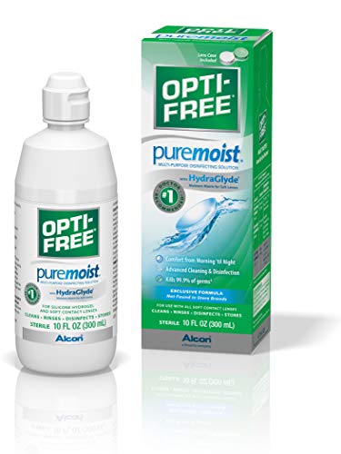 Opti-Free Puremoist Multi-Purpose Disinfecting Solution, 10oz, Lens Case