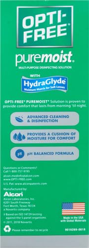 Opti-Free Puremoist Multi-Purpose Disinfecting Solution, 10oz, Lens Case
