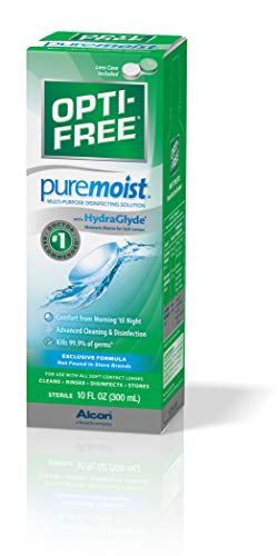 Opti-Free Puremoist Multi-Purpose Disinfecting Solution, 10oz, Lens Case