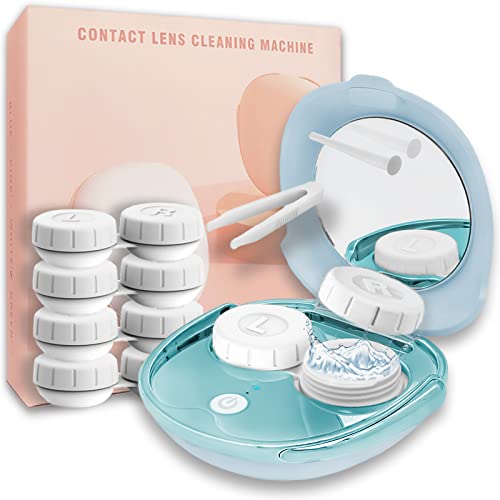 Portable Ultrasonic Contact Lens Cleaner with Solution Case