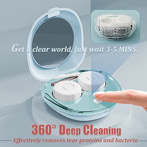 Portable Ultrasonic Contact Lens Cleaner with Solution Case