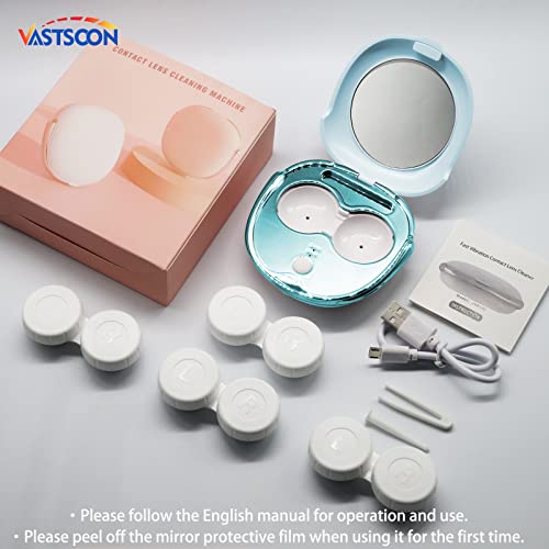 Portable Ultrasonic Contact Lens Cleaner with Solution Case