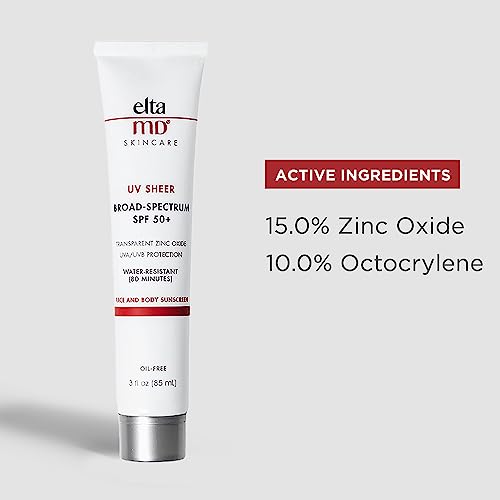 EltaMD UV Sheer SPF 50+ Mineral Sunscreen, 3.0 Oz