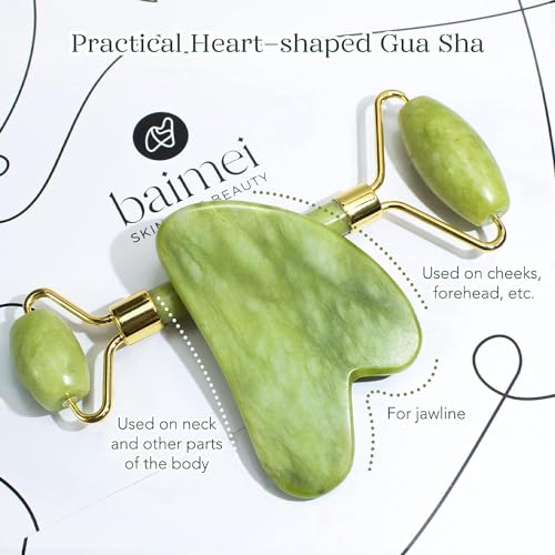 BAIMEI Jade Roller & Gua Sha Set - Green