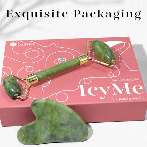 BAIMEI Jade Roller & Gua Sha Set - Green