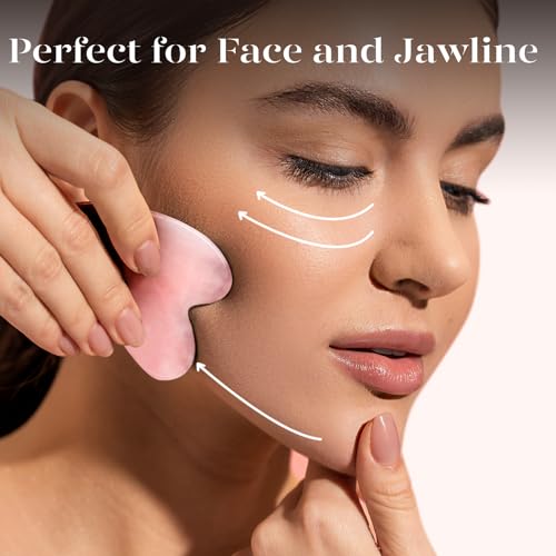 Rose Quartz Gua Sha Tool for Facial Massage