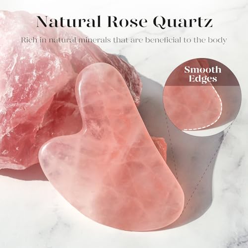 Rose Quartz Gua Sha Tool for Facial Massage