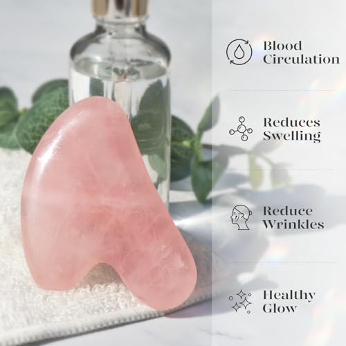 Rose Quartz Gua Sha Tool for Facial Massage