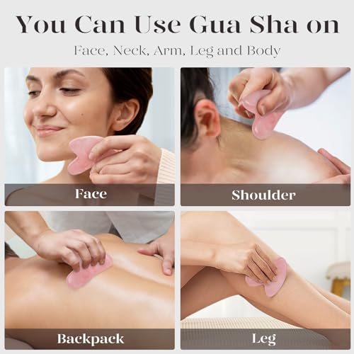 Rose Quartz Gua Sha Tool for Facial Massage