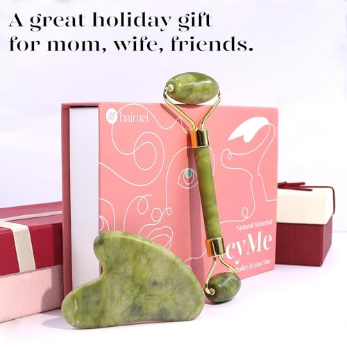 BAIMEI Jade Roller & Gua Sha Set - Green