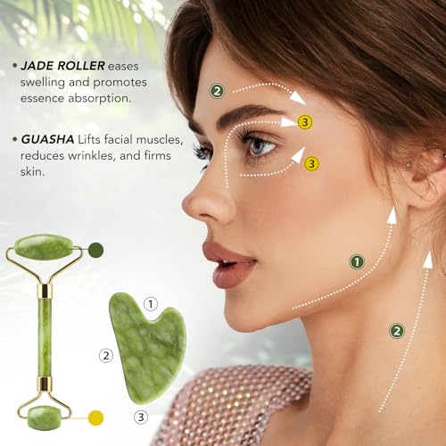 Gua Sha Facial Tool & Jade Roller Set