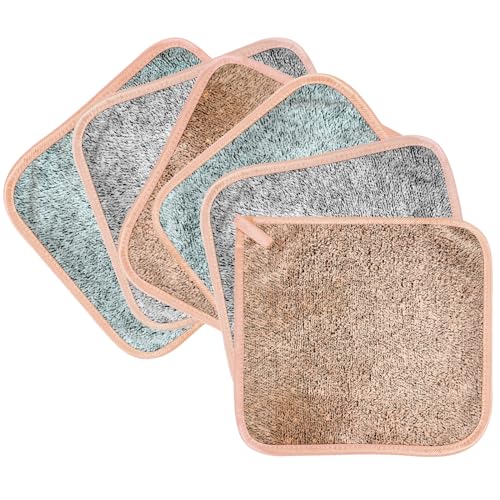 6-Pack Reusable Microfiber Makeup Remover Cloths