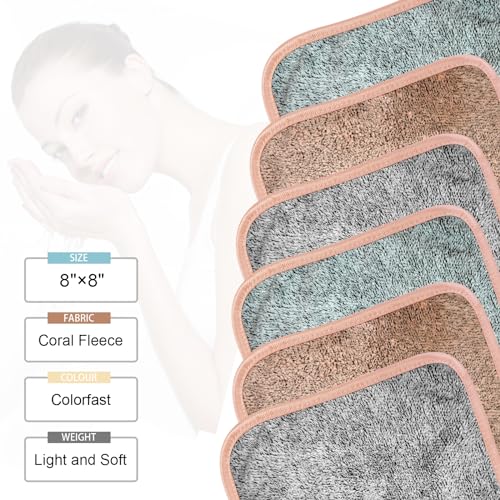 6-Pack Reusable Microfiber Makeup Remover Cloths