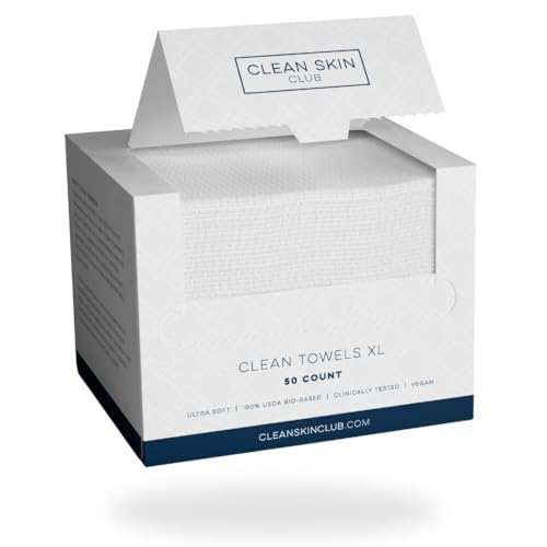 Clean Skin Club XL Biobased Face Towels, 50 Ct
