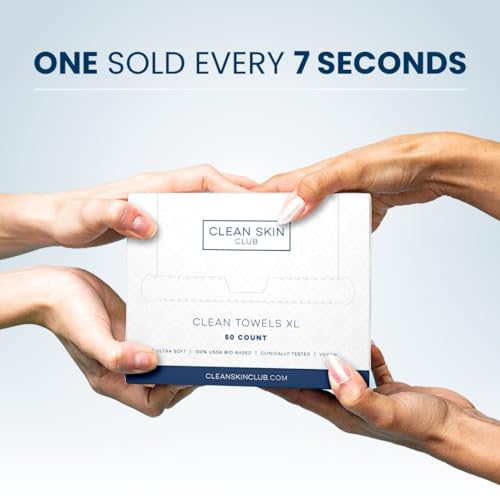 Clean Skin Club XL Biobased Face Towels, 50 Ct