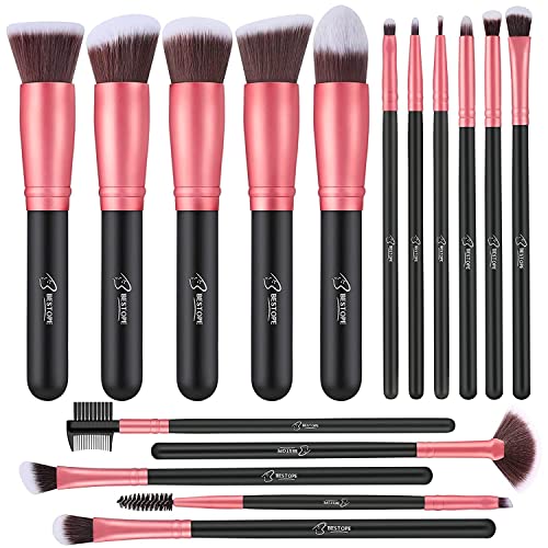 16-Piece Premium Makeup Brush Set - Black